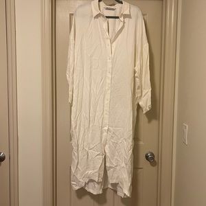 Zara White Button Down Dress